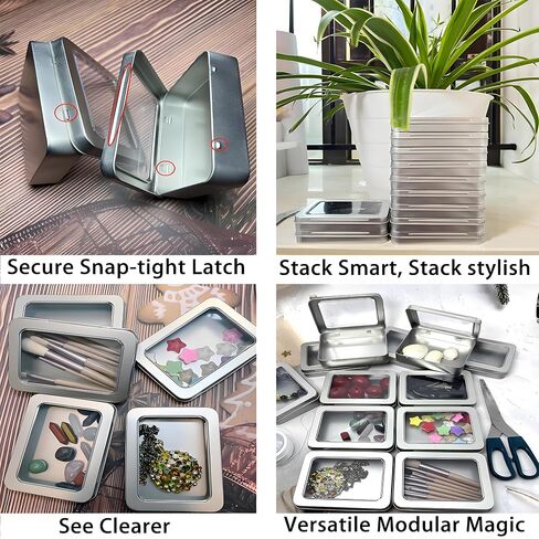 Mini Tin Box,Small Metal Tin Cans With Lids-12 Pcs Cookie Tins,Tin Box With Clear Lid, Bead Organizer,Mint Tins,Altoid Empty Cans, Crafts,Sewing,Altoid Tin,Empty Tins With Lids,Gum Holder,Storage Tin in Saudi Arabia