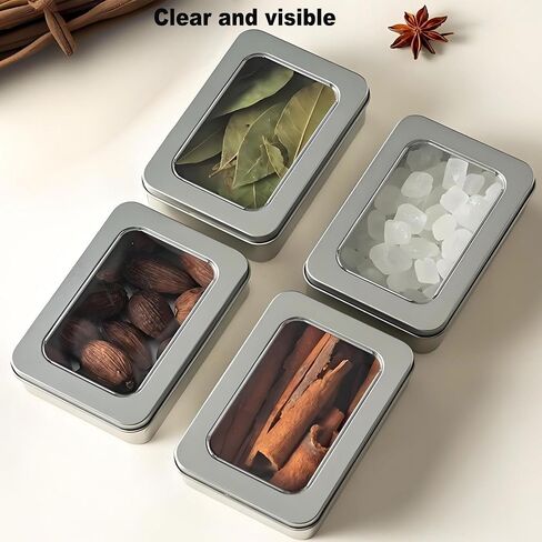 Mini Tin Box,Small Metal Tin Cans With Lids-12 Pcs Cookie Tins,Tin Box With Clear Lid, Bead Organizer,Mint Tins,Altoid Empty Cans, Crafts,Sewing,Altoid Tin,Empty Tins With Lids,Gum Holder,Storage Tin in Saudi Arabia