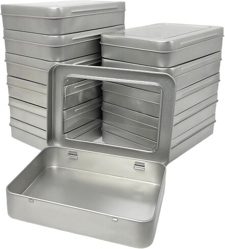 Mini Tin Box,Small Metal Tin Cans With Lids-12 Pcs Cookie Tins,Tin Box With Clear Lid, Bead Organizer,Mint Tins,Altoid Empty Cans, Crafts,Sewing,Altoid Tin,Empty Tins With Lids,Gum Holder,Storage Tin in Saudi Arabia