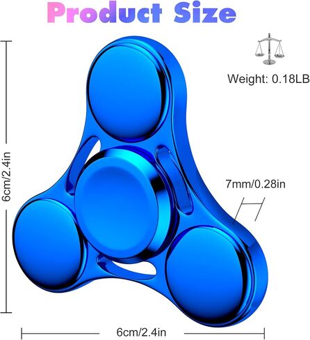 Fidget Spinners Toy, 2-5 Min Spins Time Stainless Steel R188 Bearing Metal Fidget Spinner, EDC ADHD Stress Anxiety Relieves, Fidget Spinner Toys for Kids and Adults in Saudi Arabia