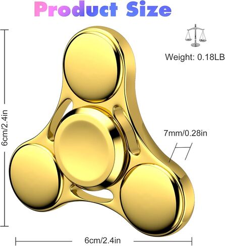 Fidget Spinners Toy, 2-5 Min Spins Time Stainless Steel R188 Bearing Metal Fidget Spinner, EDC ADHD Stress Anxiety Relieves, Fidget Spinner Toys for Kids and Adults in Saudi Arabia
