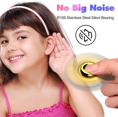 Fidget Spinners Toy, 2-5 Min Spins Time Stainless Steel R188 Bearing Metal Fidget Spinner, EDC ADHD Stress Anxiety Relieves, Fidget Spinner Toys for Kids and Adults in Saudi Arabia