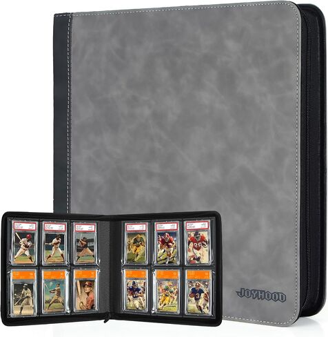 JoyHood Graded Card Binder, Graded Cards Holder with 6 Slot - Holds 60 PSA Slabs, Graded Card Storage Album compatible with CGC/PCG Slabs (Grey) in Saudi Arabia