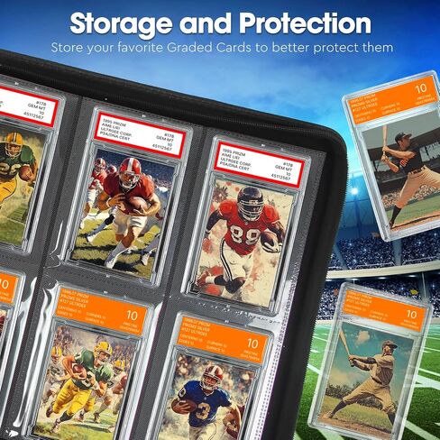 JoyHood Graded Card Binder, Graded Cards Holder with 6 Slot - Holds 60 PSA Slabs, Graded Card Storage Album compatible with CGC/PCG Slabs (Grey) in Saudi Arabia