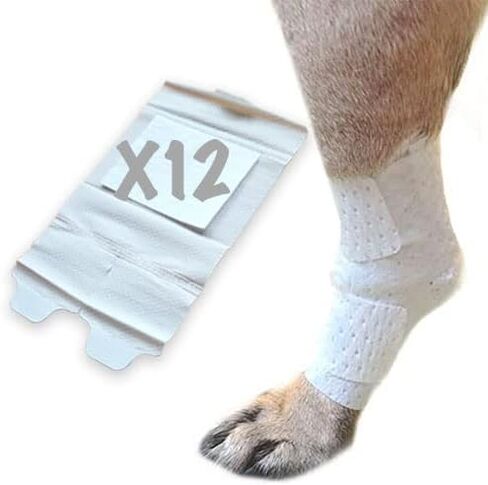 Joint and Large Area Wound Bandages for Dogs Cats & Other Pets. Great for Leg Joint sprains and Tail Injuries! Non Adhesive Breathable Non-Slip Disposable Washable Value Pack (L/XL 12pk) in Saudi Arabia
