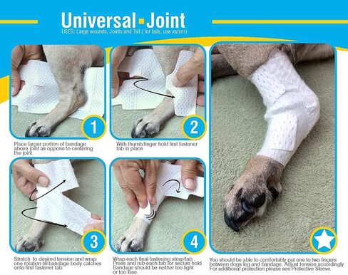 Joint and Large Area Wound Bandages for Dogs Cats & Other Pets. Great for Leg Joint sprains and Tail Injuries! Non Adhesive Breathable Non-Slip Disposable Washable Value Pack (L/XL 12pk) in Saudi Arabia