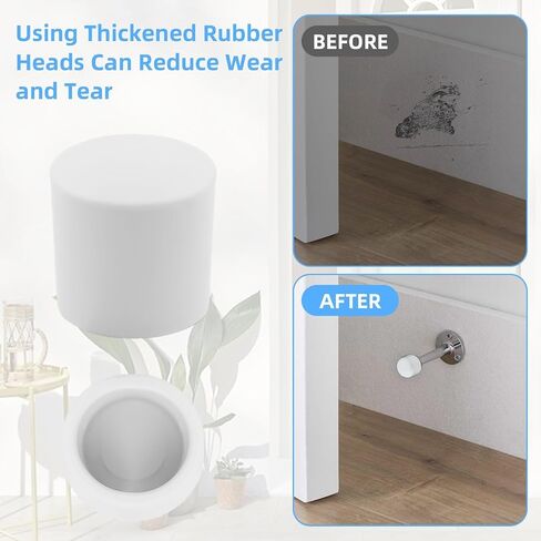 32 Pcs Door Stoppers Rubber Tip Replacement, Door Stop Bumper Tips White, Door Stopper Rubber Tips Caps for Door and Wall Protection- Suitable Size(White) in Saudi Arabia