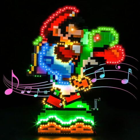 Light Compatible with Lego Super Mario World: Mario & Yoshi, Lighting Set Accessories Compatible with Lego 71438, No Models Only Light (Music Version) in Saudi Arabia