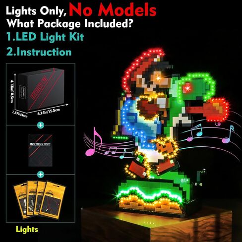 Light Compatible with Lego Super Mario World: Mario & Yoshi, Lighting Set Accessories Compatible with Lego 71438, No Models Only Light (Music Version) in Saudi Arabia