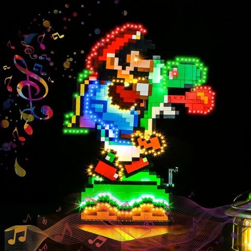 Light Compatible with Lego Super Mario World: Mario & Yoshi, Lighting Set Accessories Compatible with Lego 71438, No Models Only Light (Music Version) in Saudi Arabia