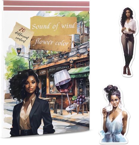 Dizdkizd Pre-Cut Journaling Sticker Book, 20 Sheets - 270 PCS Fashion Colored Women Planner Sticker, PET & Paper Scrapbook Sticker Set Bullet Junk Journal Supplies in Kuwait