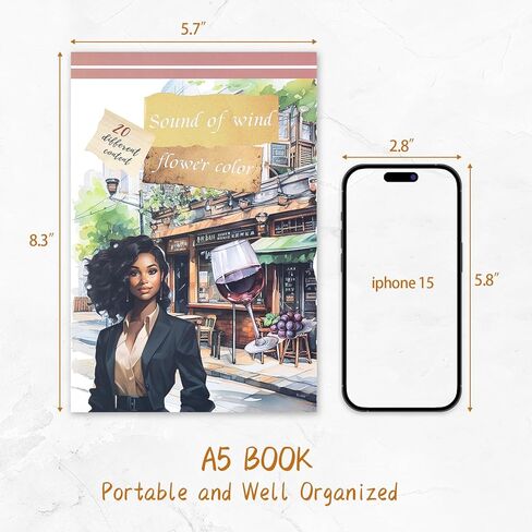 Dizdkizd Pre-Cut Journaling Sticker Book, 20 Sheets - 270 PCS Fashion Colored Women Planner Sticker, PET & Paper Scrapbook Sticker Set Bullet Junk Journal Supplies in Kuwait