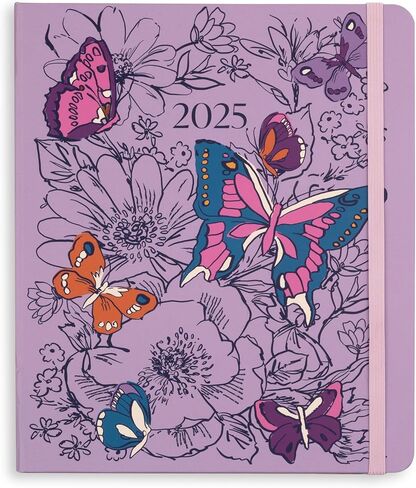 Vera Bradley 2025 Large Planner Daily Weekly & Monthly, 12 Month Hardcover Agenda Dated January 2025-December 2025, Cute Planner with Stickers, Pockets, & Spiral Binding, Wing in Flight in Saudi Arabia