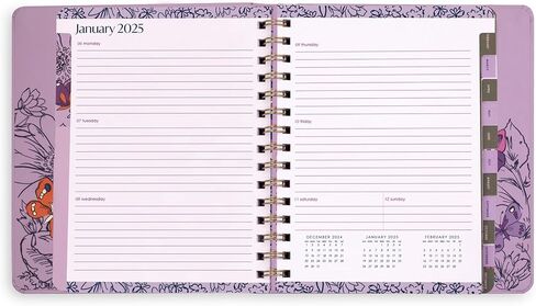 Vera Bradley 2025 Large Planner Daily Weekly & Monthly, 12 Month Hardcover Agenda Dated January 2025-December 2025, Cute Planner with Stickers, Pockets, & Spiral Binding, Wing in Flight in Saudi Arabia