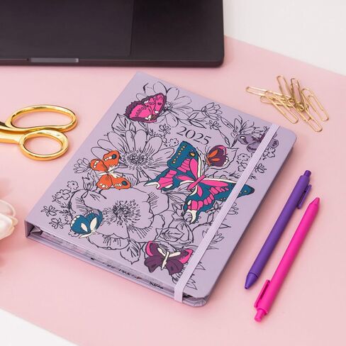 Vera Bradley 2025 Large Planner Daily Weekly & Monthly, 12 Month Hardcover Agenda Dated January 2025-December 2025, Cute Planner with Stickers, Pockets, & Spiral Binding, Wing in Flight in Saudi Arabia