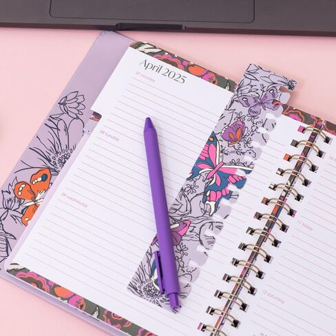 Vera Bradley 2025 Large Planner Daily Weekly & Monthly, 12 Month Hardcover Agenda Dated January 2025-December 2025, Cute Planner with Stickers, Pockets, & Spiral Binding, Wing in Flight in Saudi Arabia