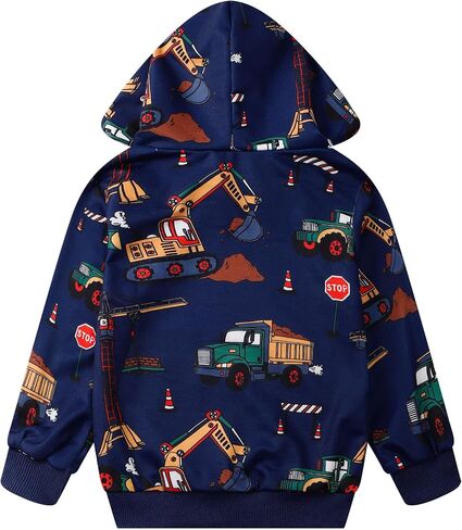 NUBEEHOHO Toddler Boy Hoodie Cartoon Graphic Fall Clothes Kids Cute Sweatshirts With Kangaroo Pocket 2-8T in Kuwait