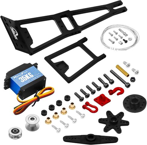 Hobby Fans Aluminum RC Winch Double Stent Rescue Set Truck Tow Crane Arm Wrecker Kit with 360° 35KG Servo for 1/10 SCX10 TRX4 RC Crawler and Trailer RC Upgrade Parts (Purple) in Saudi Arabia
