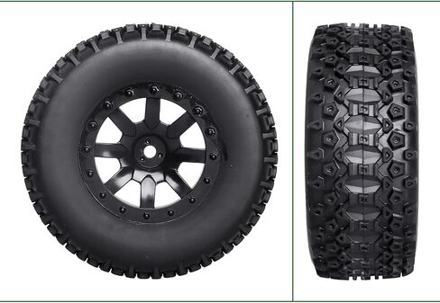 عجلات وإطارات شاحنة قصيرة 1/10 RC مُلصقة مسبقًا 12 مم إطارات SCT سداسية مع حشوات إسفنجية متوافقة مع Traxxas Slash 2WD Vxl 4x4 BL-2S Blackout SC Losi 22S SCT قوة ليبو بدون فرشاة 2S-4S in Kuwait
