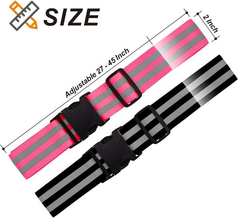 Little World Reflective Belt - 2 Pcs PT Belt - Reflective Running Gear for Men and Women - Elastic Reflective Sash Perfect for Running Cycling Walking Marathon Military (Green and Orange) in Saudi Arabia