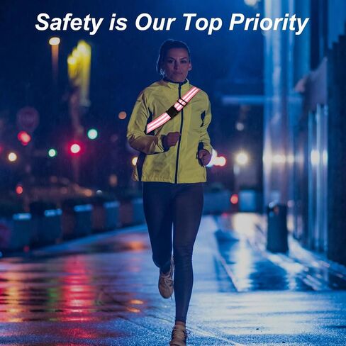 Little World Reflective Belt - 2 Pcs PT Belt - Reflective Running Gear for Men and Women - Elastic Reflective Sash Perfect for Running Cycling Walking Marathon Military (Green and Orange) in Saudi Arabia