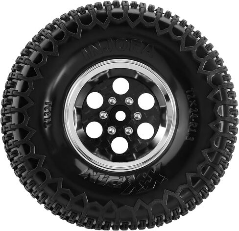 INJORA 6-Hole ModuWheel 1.3" Beadlock Wheels with XHX Pin Tires for TRX4M SCX24 1/18 1/24 RC Crawler(Silver) in Saudi Arabia