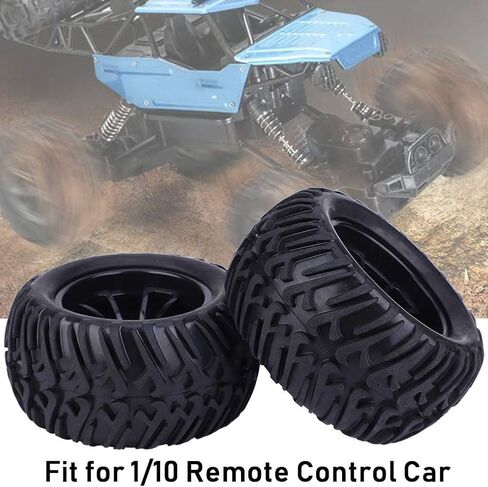 4PCS RC Tire, 125mm Plastic Wheel Rims Mesh Wheels V Type RC Car Tire Replacement for 1/10 Remote Control Car Model Tyre (Black) Car Model Accessory in Saudi Arabia