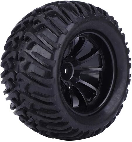 4PCS RC Tire, 125mm Plastic Wheel Rims Mesh Wheels V Type RC Car Tire Replacement for 1/10 Remote Control Car Model Tyre (Black) Car Model Accessory in Saudi Arabia