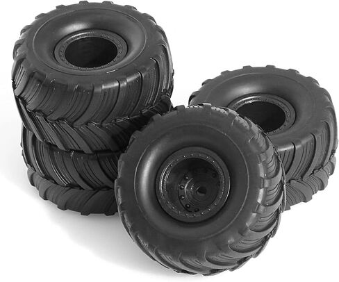 REDSPIDER 1/24 Monster Truck Wheel Rim Tires Set（4pcs） OD:52mm*27mm Hex 7mm for FCX24 SCX24 C10 JLU Deadbolt Gladiator Bronco 1/24 Crawler Car (at) in Kuwait