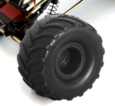 REDSPIDER 1/24 Monster Truck Wheel Rim Tires Set（4pcs） OD:52mm*27mm Hex 7mm for FCX24 SCX24 C10 JLU Deadbolt Gladiator Bronco 1/24 Crawler Car (at) in Kuwait