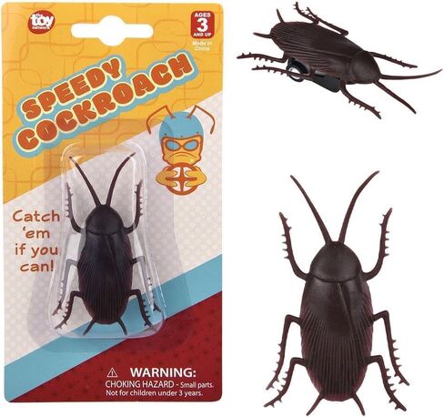 Pull Back Fake Speedy Cockroach Toy (2.5") Plastic Insect Crawling Brown Realistic Lifelike Roach Super Fast Prank Scary Gag Joke Bug for Party Halloween (Cockroach, One, Pack) in Saudi Arabia