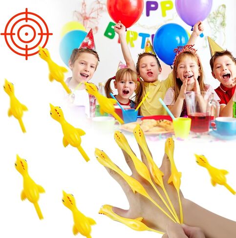 10pcs Slingshot Dinosaurs with 1pcs Cardboard Targets,Rubber Slingshot Dino Finger Toys for Kids Adults,Birthday Halloween Party Favors Classroom Exchange Xmas Gifts for Boys Girls in Kuwait