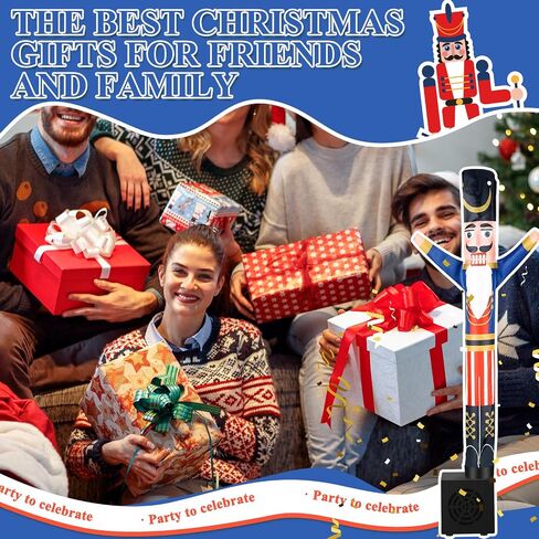 Poen Christmas Funny Gift Mini Inflatable Man Waving Desktop Christmas Tube Man Wacky Waving Inflatable Tube Guy with Blower for Xmas Table Indoor Winter Gifts Birthday Party(Nutcracker Style) in Saudi Arabia