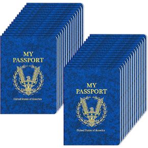 60Pcs Blank Passport Notebook Passport Books for Kids Blue Passport Notebook 4 x 5.5Inch Blank Passport Notebook Pretend Passports for Back to School Party School Theme Party Favors