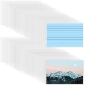 80 Sheets Index Card Laminating Pouches, 3 x 5 Index Card Pockets, 5 Mil Recipe Card Laminating Pouches, Clear Plastic Labels Holders for Photos, Library Card, Note Cards and Flash Cards