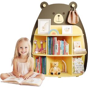 Vailando Large & Real Wood Kids Bookcases and Toy Storage,Unique & Adorable Bookshelf for Kids Room or Reading Corner,Creativity Kids Cabinets for Book Storage and Organization