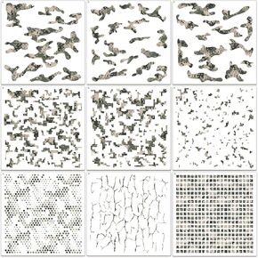 Camo Stencils for Painting on Wood Boat, Camouflage Spray Paint Kit Camo Pattern Stencils for Crafts Reusable Stencils for Wall Table Chair Cabinet Canvas Furniture (Camo9)