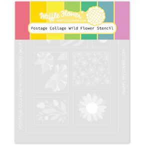Waffle Flower Postage Collage Wild Flower Stencil