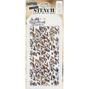 Stampers Anonymous Tim Holtz Floral Stencil, 28.3 x 11.4 x 0.1 cm, Transparent