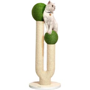 SHENGOCASE Aesthetic Modern 45.3" Tall and Large Themed Cactus Cat Tree Tower Cat Climbing Scratching Post Sisal, Ball Scratcher for Big Cat