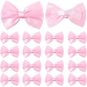 Riceshoot 24 Pcs Satin Ribbon Bows 3.5" Self Adhesive Satin Bows Gift Wrapping Premade Ribbon Bows with Double Sided Tape for Making Crafts Baby Shower Birthday Party Wedding Decor(Black)
