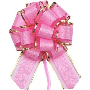 6 عبوات من أقواس السحب الوردية لتغليف الهدايا، وأقواس الهدايا لسلال الهدايا، وقوس الشريط، وأقواس كبيرة لسلال الهدايا، وأقواس سحب التغليف لحفلات الزفاف، والحفلات، وتزيين الزهور، 6 بوصات in Kuwait