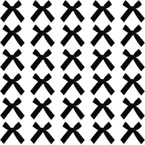 WANDIC 30 PCS Black Velvet Ribbon Bows, Large Decorative Polyester Bowknot Pre-Tied Premade Bows for Treat Bags Wedding Favors Decor Gift Wrap DIY Craft