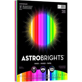 Astrobrights Color Paper, 8.5" x 11", 24 lb/89 gsm,"Spectrum" 25-Color Assortment, 150 Sheets (80933-01)