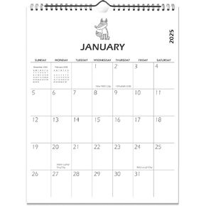 2025 Calendar - 2025 Wall Calendar, January 2025 - June 2026, 14.5" x 11.5", 18 Monthly Wall Calendar 2025-2026, Twin-Wire Binding + Hanging Hook + Thick Paper, Floral