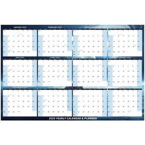 32" x 48" 2025 wall calendar Only Horizontal - 2025 Wall Calendar Dry Erase Laminated 12 Month Calendar Wet & Dry Erasable Annual Yearly Planner, Reversible