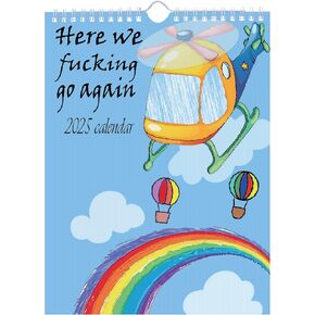 2025 Fu-ck It Wall Calendar for Tired-Ass Woman, Home Office Hanging Calendar, Swear Word Monthly Calendar, White Elephant Gag, Funny Festival Party Gift for Woman