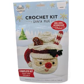 Crochet Kit for Santa Mug - Intermediate Level Needle Creations Complete Kit Christmas Crafts