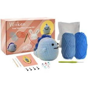 Wiiken Crochet Kit for Beginners Adults, Learn to Crochet with Systematic Step-by-Step Video Tutorial, Animal Crochet Kit DIY Gifts for Family and Friends, Enough Yarn for 2 Cute Animals in Saudi Arabia