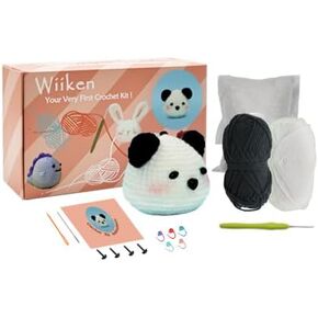 مجموعة Wiiken Crochet للمبتدئين البالغين، تعلم الكروشيه من خلال فيديو تعليمي منهجي خطوة بخطوة، طقم كروشيه حيواني هدايا يمكنك صنعها بنفسك للعائلة والأصدقاء، غزل كافٍ لحيوانين لطيفين